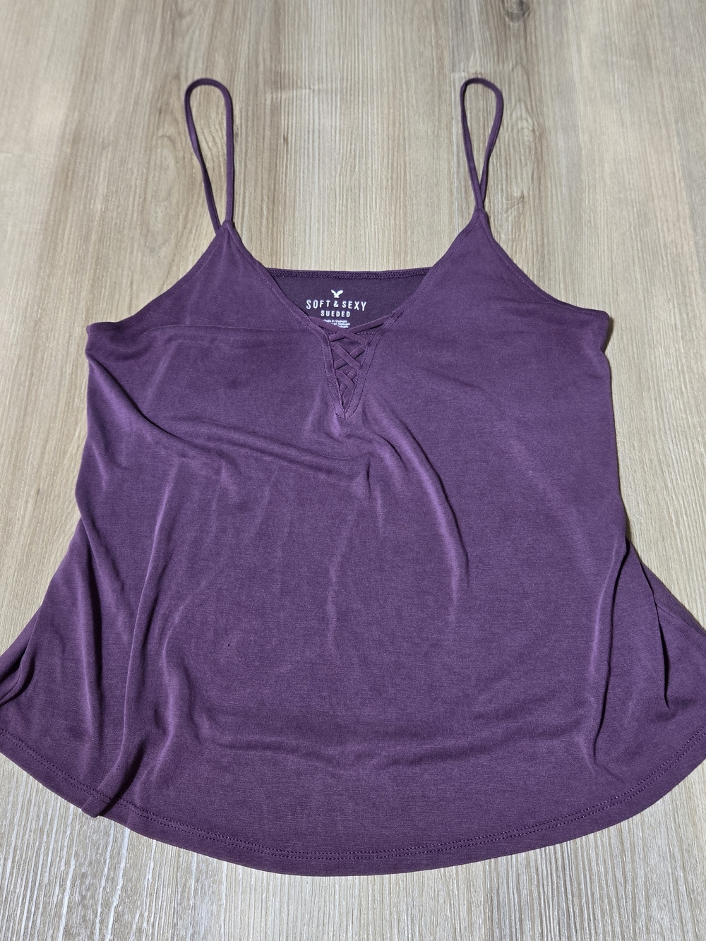 American Eagle Outfitters Purple Sueded Lace-Up Cami